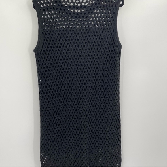 Lna Clothing Black boho Crochet Knit Beach Summer Coverup Dress Size Large - Picture 5 of 7